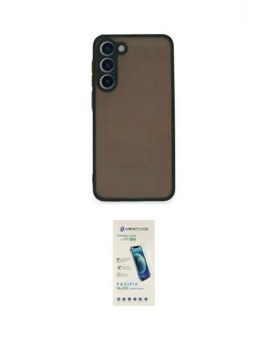 ieg™ Galaxy S23 Plus Kılıf Ahenk Çizgi Serisi - Şeffaf Pasifik Cam Ekran Koruyucu