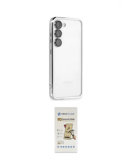 ieg™ Galaxy S23 Plus Kılıf Vadi Minimal - Siyah Mat Seramik Nano Ekran Koruyucu