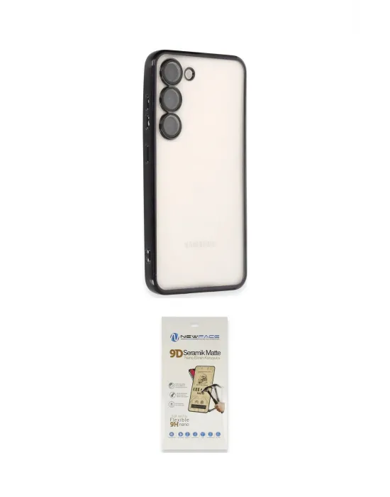 ieg™ Galaxy S23 Plus Kılıf Vadi Minimal - Siyah Mat Seramik Nano Ekran Koruyucu