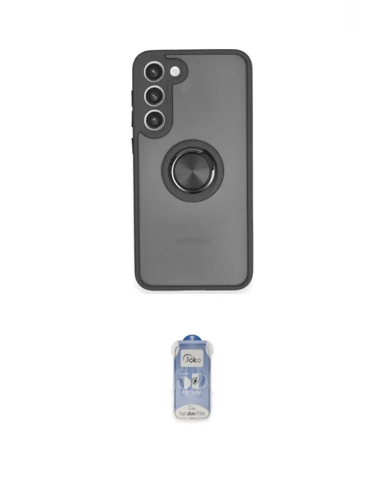 ieg™ Galaxy S23 Plus Kılıf Yörünge Çizgi - Siyah Joko Magic 5D Cam