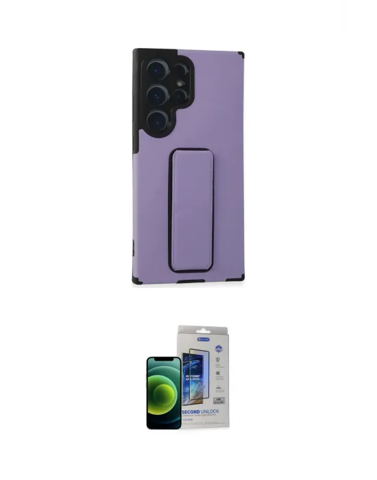 ieg™ Galaxy S23 Ultra Kılıf Çekirdek Yansıma - Siyah Durable Full Glue Curved Cam