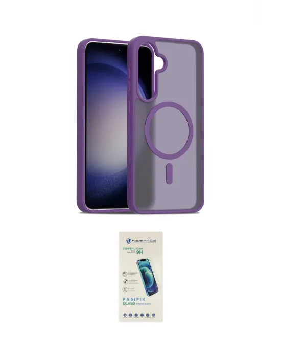 ieg™ Galaxy S24 FE Kılıf Siluet Minimal Prime - Şeffaf Pasifik Cam Ekran Koruyucu