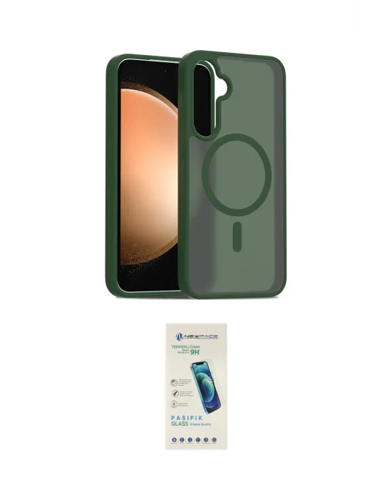 ieg™ Galaxy S24 FE Kılıf Siluet Minimal Prime - Şeffaf Pasifik Cam Ekran Koruyucu