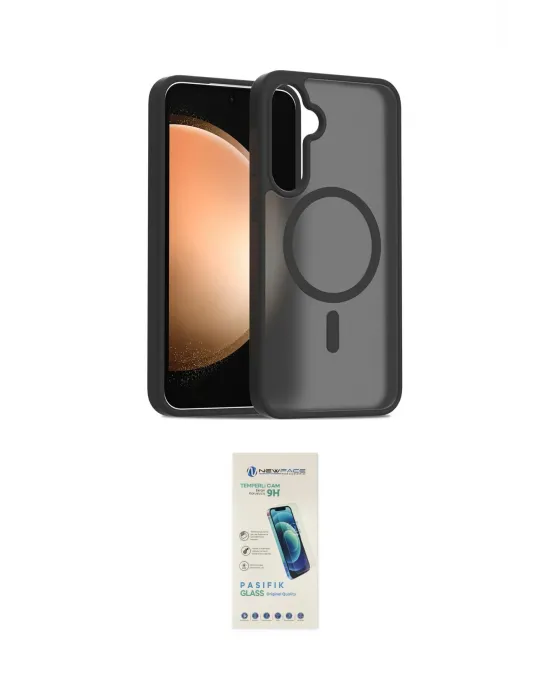 ieg™ Galaxy S24 FE Kılıf Siluet Minimal Prime - Şeffaf Pasifik Cam Ekran Koruyucu