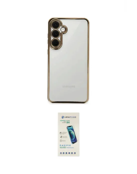 ieg™ Galaxy S24 FE Kılıf Vadi Minimal - Şeffaf Pasifik Cam Ekran Koruyucu