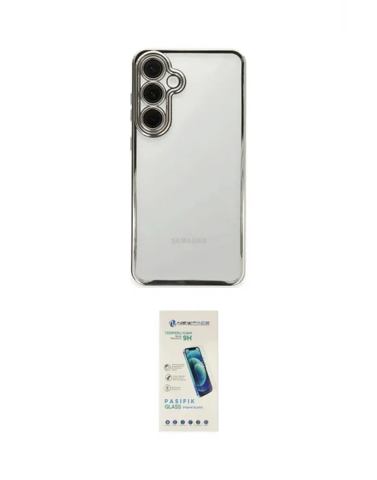 ieg™ Galaxy S24 FE Kılıf Vadi Minimal - Şeffaf Pasifik Cam Ekran Koruyucu