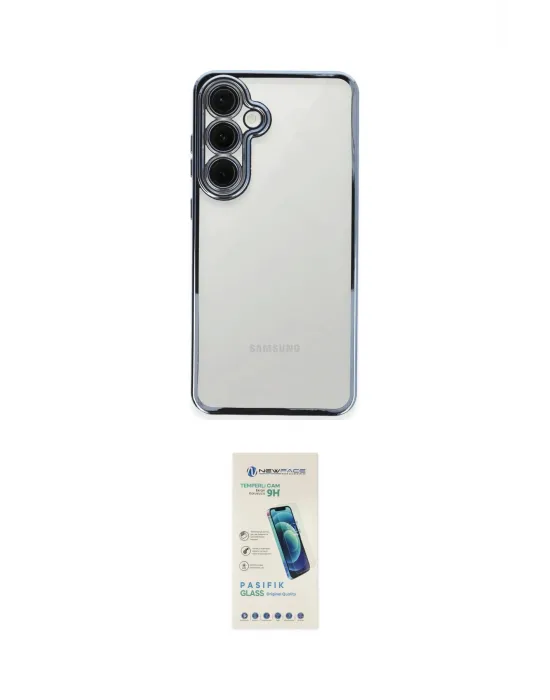 ieg™ Galaxy S24 FE Kılıf Vadi Minimal - Şeffaf Pasifik Cam Ekran Koruyucu