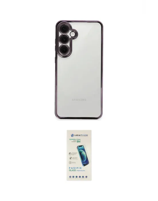 ieg™ Galaxy S24 FE Kılıf Vadi Minimal - Şeffaf Pasifik Cam Ekran Koruyucu