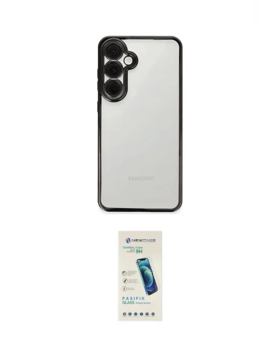 ieg™ Galaxy S24 FE Kılıf Vadi Minimal - Şeffaf Pasifik Cam Ekran Koruyucu