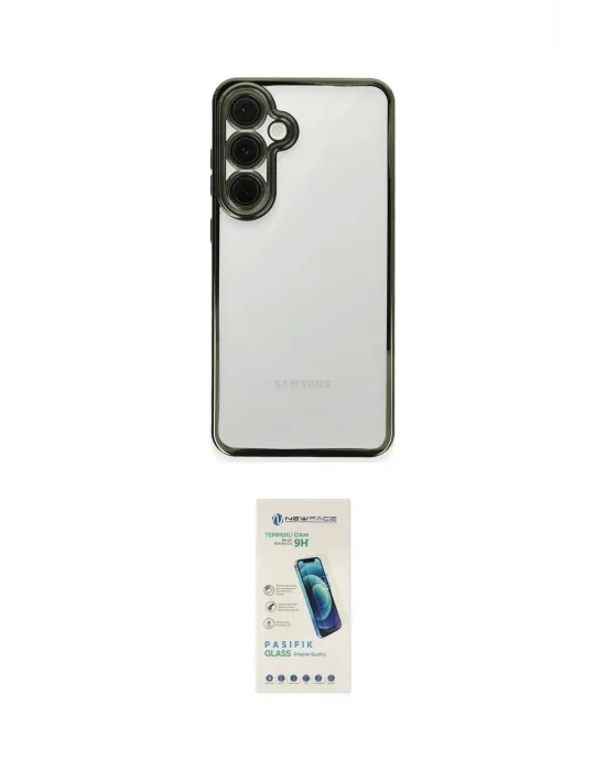 ieg™ Galaxy S24 FE Kılıf Vadi Minimal - Şeffaf Pasifik Cam Ekran Koruyucu
