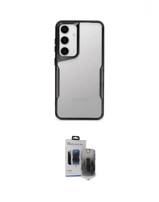ieg™ Galaxy S24 Kılıf Akış Çizgi Koleksiyonu - Siyah Vanessa Magic Hayalet Cam