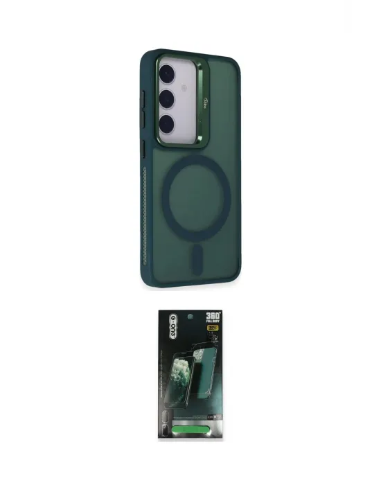 ieg™ Galaxy S24 Kılıf Akış Form - Siyah 360 Mat Full Body Arka Koruyucu