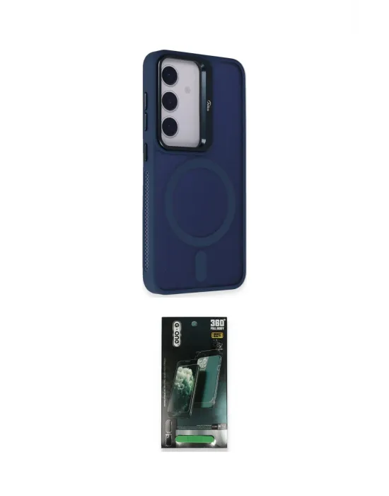 ieg™ Galaxy S24 Kılıf Akış Form - Siyah 360 Mat Full Body Arka Koruyucu