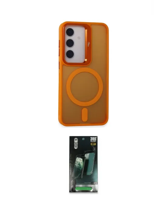 ieg™ Galaxy S24 Kılıf Akış Form - Siyah 360 Mat Full Body Arka Koruyucu