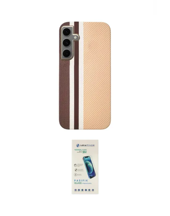 ieg™ Galaxy S24 Kılıf Eksen Prime - Şeffaf Pasifik Cam Ekran Koruyucu