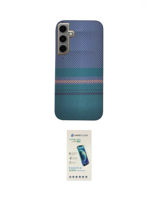 ieg™ Galaxy S24 Kılıf Eksen Prime - Şeffaf Pasifik Cam Ekran Koruyucu