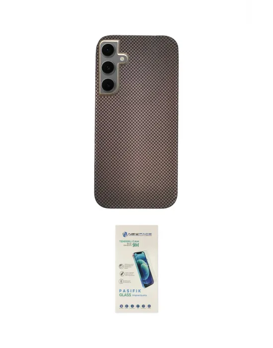 ieg™ Galaxy S24 Kılıf Eksen Prime - Şeffaf Pasifik Cam Ekran Koruyucu