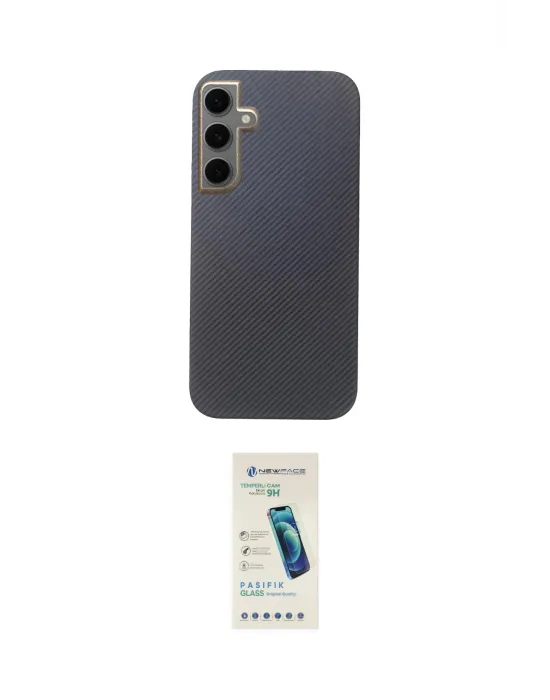 ieg™ Galaxy S24 Kılıf Eksen Prime - Şeffaf Pasifik Cam Ekran Koruyucu