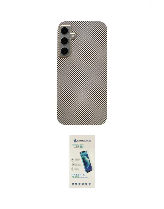 ieg™ Galaxy S24 Kılıf Eksen Prime - Şeffaf Pasifik Cam Ekran Koruyucu
