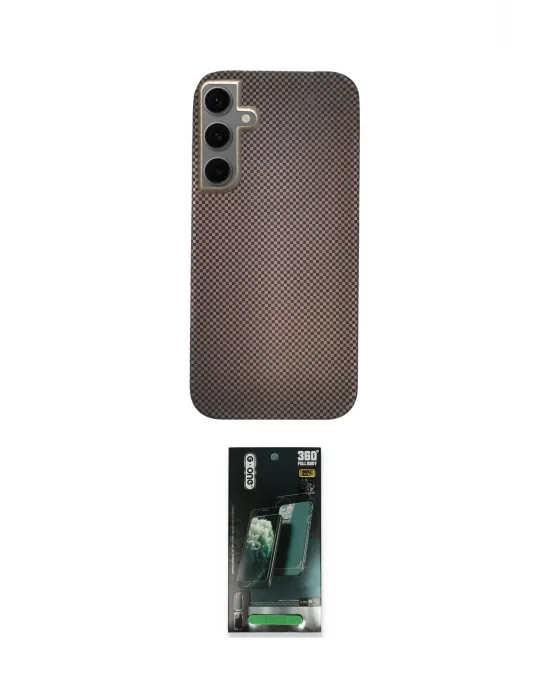 ieg™ Galaxy S24 Kılıf Eksen Prime - Siyah 360 Mat Full Body Arka Koruyucu