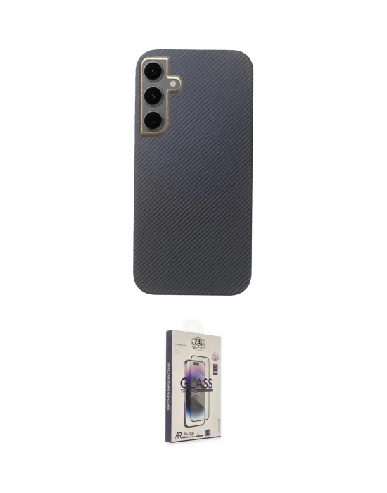 ieg™ Galaxy S24 Kılıf Eksen Prime - Siyah Bilvis 3D Cam Ekran Koruyucu