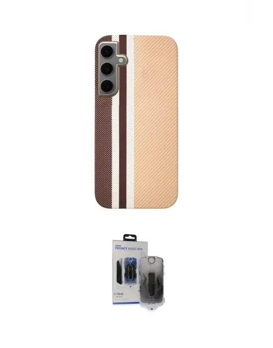 ieg™ Galaxy S24 Kılıf Eksen Prime - Siyah Vanessa Magic Hayalet Cam