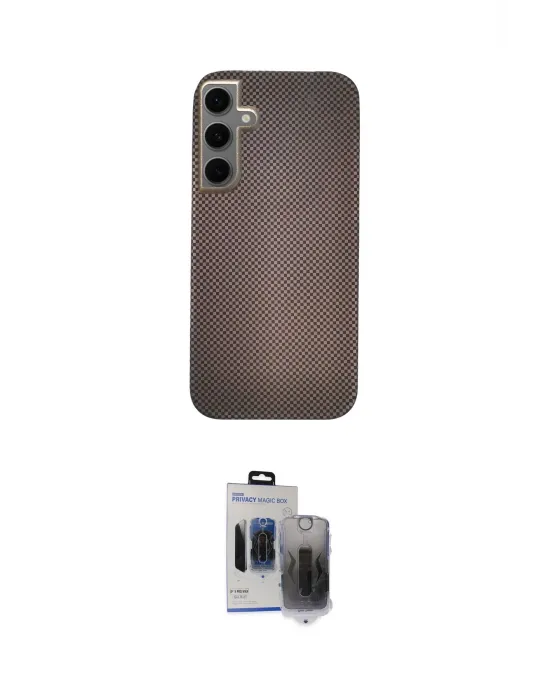 ieg™ Galaxy S24 Kılıf Eksen Prime - Siyah Vanessa Magic Hayalet Cam
