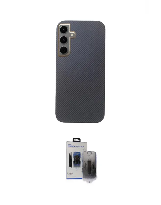 ieg™ Galaxy S24 Kılıf Eksen Prime - Siyah Vanessa Magic Hayalet Cam