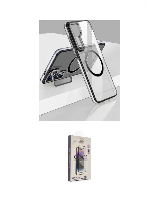 ieg™ Galaxy S24 Kılıf Nova Doku - Siyah Bilvis 3D Cam Ekran Koruyucu