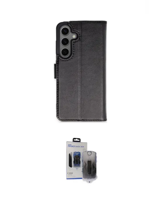 ieg™ Galaxy S24 Kılıf Siluet Işık Serisi - Siyah Vanessa Magic Hayalet Cam