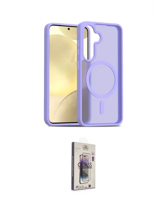 ieg™ Galaxy S24 Kılıf Siluet Minimal Prime - Siyah Bilvis 3D Cam Ekran Koruyucu
