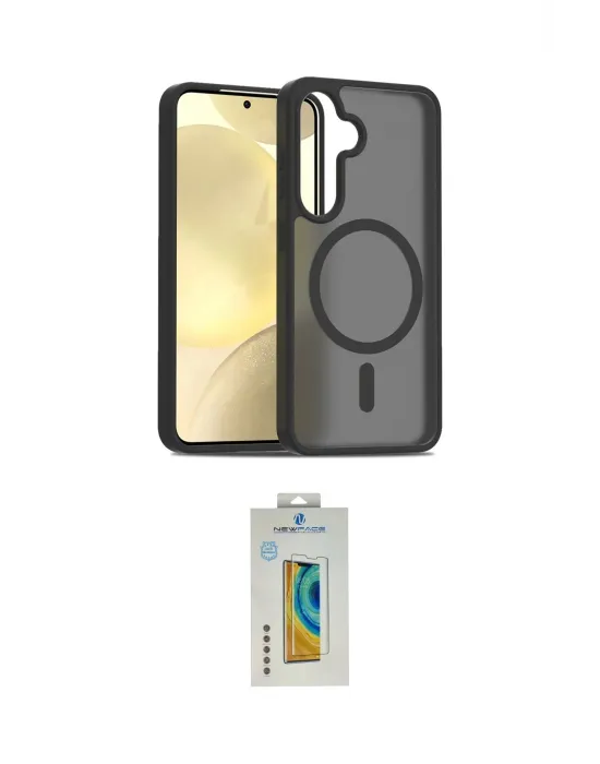 ieg™ Galaxy S24 Kılıf Siluet Minimal Prime - Siyah Polymer Nano Ekran Koruyucu