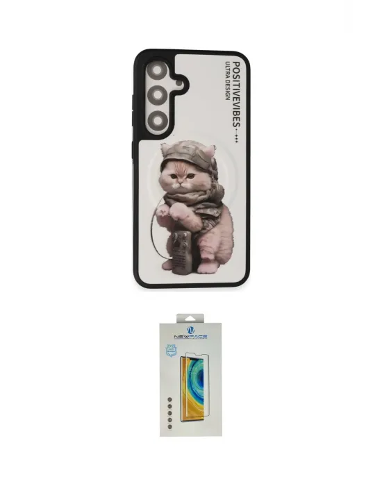 ieg™ Galaxy S24 Kılıf Siluet Modern Özel Seri - Siyah Polymer Nano Ekran Koruyucu