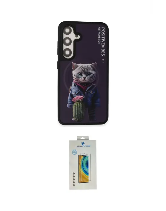 ieg™ Galaxy S24 Kılıf Siluet Modern Özel Seri - Siyah Polymer Nano Ekran Koruyucu