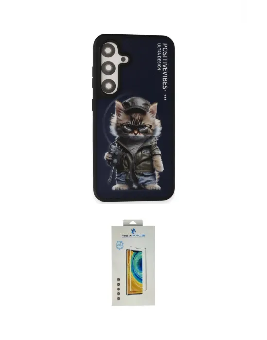 ieg™ Galaxy S24 Kılıf Siluet Modern Özel Seri - Siyah Polymer Nano Ekran Koruyucu