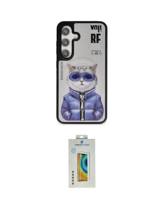 ieg™ Galaxy S24 Kılıf Siluet Modern Özel Seri - Siyah Polymer Nano Ekran Koruyucu