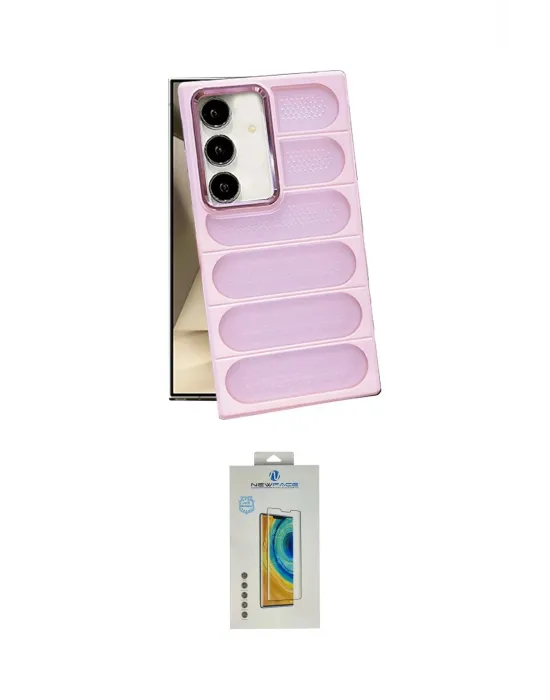 ieg™ Galaxy S24 Kılıf Yadigar Doku Özel Seri - Siyah Polymer Nano Ekran Koruyucu