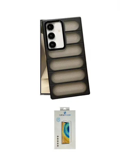 ieg™ Galaxy S24 Kılıf Yadigar Doku Özel Seri - Siyah Polymer Nano Ekran Koruyucu