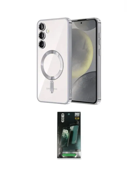 ieg™ Galaxy S24 Plus Kılıf Nova Işık Özel Seri - Şeffaf 360 Full Body Arka Koruyucu