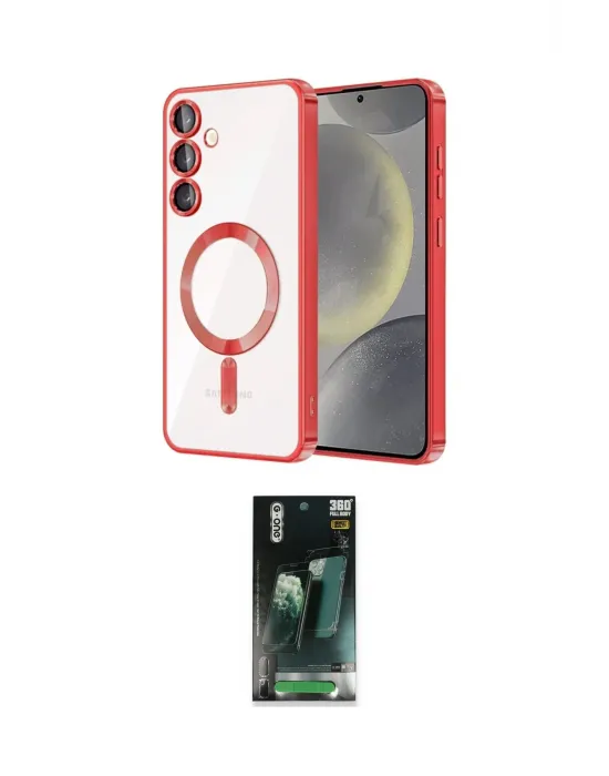 ieg™ Galaxy S24 Plus Kılıf Nova Işık Özel Seri - Şeffaf 360 Full Body Arka Koruyucu