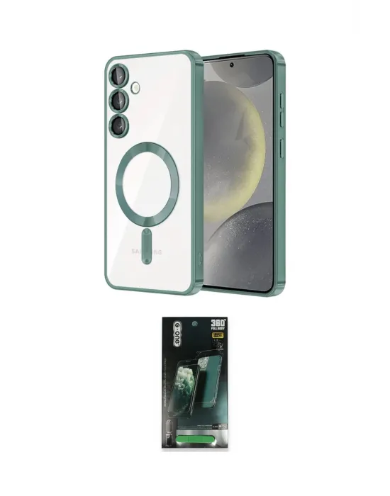 ieg™ Galaxy S24 Plus Kılıf Nova Işık Özel Seri - Şeffaf 360 Full Body Arka Koruyucu
