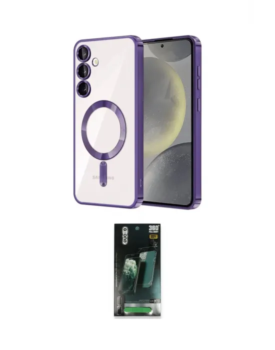 ieg™ Galaxy S24 Plus Kılıf Nova Işık Özel Seri - Şeffaf 360 Full Body Arka Koruyucu
