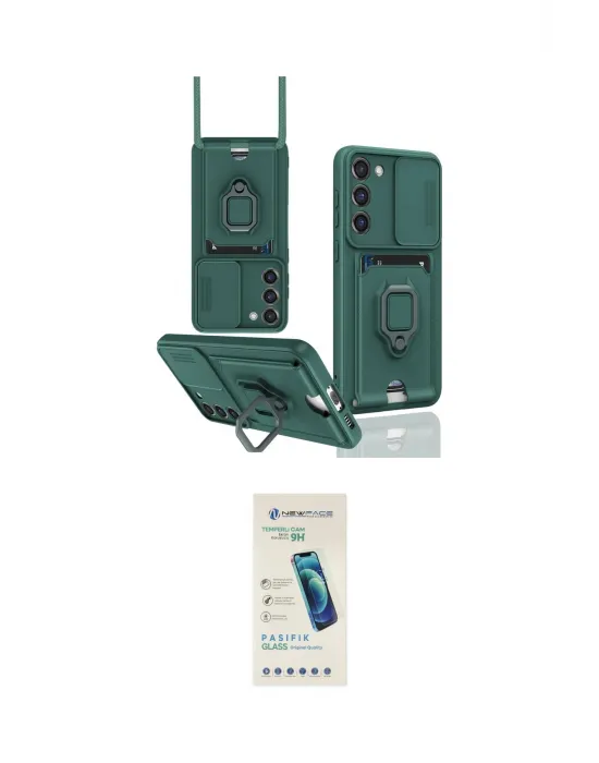 ieg™ Galaxy S24 Plus Kılıf Vadi Form Prime - Şeffaf Pasifik Cam Ekran Koruyucu