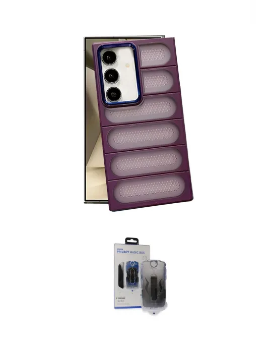 ieg™ Galaxy S24 Plus Kılıf Yadigar Doku Özel Seri - Siyah Vanessa Magic Hayalet Cam