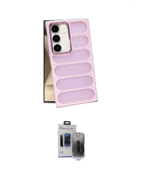 ieg™ Galaxy S24 Plus Kılıf Yadigar Doku Özel Seri - Siyah Vanessa Magic Hayalet Cam