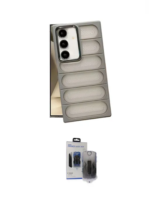 ieg™ Galaxy S24 Plus Kılıf Yadigar Doku Özel Seri - Siyah Vanessa Magic Hayalet Cam