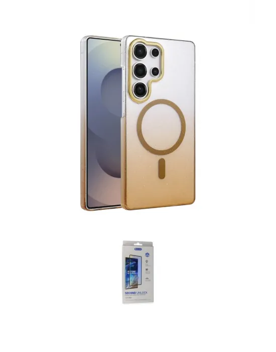 ieg™ Galaxy S24 Ultra Kılıf Ahenk Doku Özel Seri - Siyah Durable Full Glue Curved Cam