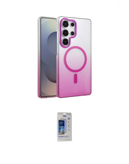 ieg™ Galaxy S24 Ultra Kılıf Ahenk Doku Özel Seri - Siyah Durable Full Glue Curved Cam