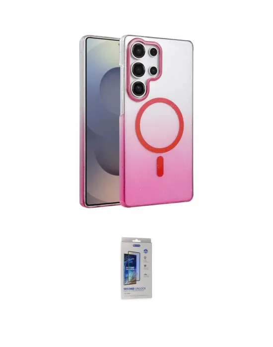 ieg™ Galaxy S24 Ultra Kılıf Ahenk Doku Özel Seri - Siyah Durable Full Glue Curved Cam