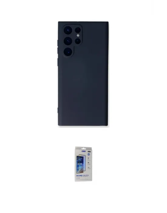 ieg™ Galaxy S24 Ultra Kılıf Ahenk Serisi - Siyah Durable Full Glue Curved Hayalet Cam